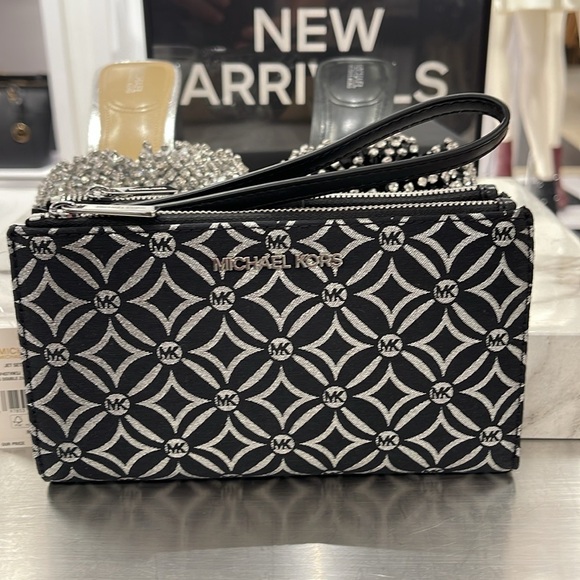 Michael Kors Jet Set Travel Large Double-Zip Wristlet-Wallet-PhoneHolder Black - Picture 8 of 16